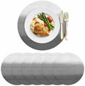 Abstract Gray Gradient Faux Leather Placemats Set of 6, 15in