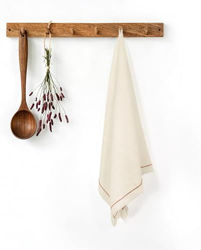Linen World Dish Towels Set of 4, 20 x 28 Inch Linen Blend Kitchen