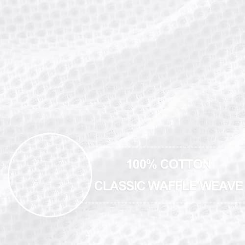 Homaxy 100% Cotton Waffle Weave Kitchen Dish Towels 9-Pack, White