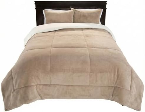 King Size Comforter Set – 3-Piece Sherpa and Fleece Bedspread with