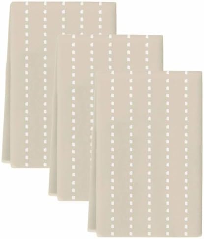 Beige Retro Kitchen Towels Set of 3, Water Absorbent Dish Towel