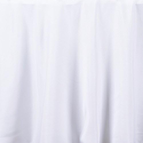 TABLECLOTHSFACTORY 90 Inch White Round Tablecloth - Linens Polyester
