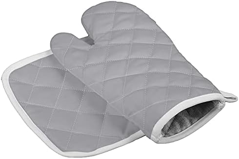 Kitchen Oven Gloves Solid Color Oven Mitts Pot Holder Set Grey Hot Pad