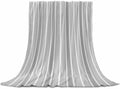 Flannel Fleece Blanket 60" x 80", Grey Stripe Microfiber Cozy Soft