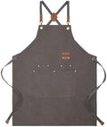 EURYNOME Kitchen Bib Apron with Large Pockets, Heavy Duty Canvas