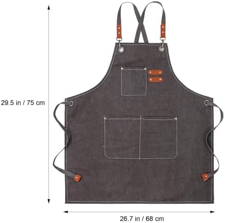 MAGICLULU Cotton Canvas Apron with Adjustable Neck Strap and Pockets