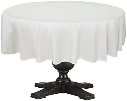 Easy-Going Round Waterproof Tablecloths R70 inch Ivory Spillproof