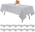 12 Pack Light Grey Tablecloths for 6ft Tables-60 x 102 Inch