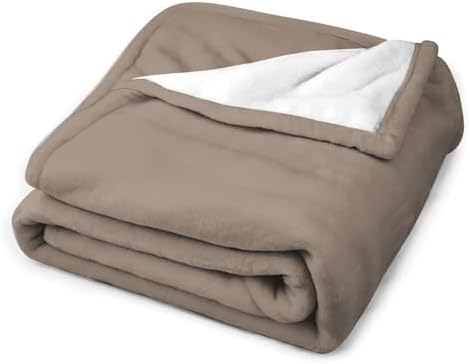 Soft Plush Blanket, Chic Pastel Taupe Warm Cozy Throw Blanket for All