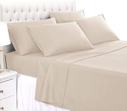 800-Thread Count-4Pcs Taupe Bed Sheet Set Full-XL Sheets-Long Staple
