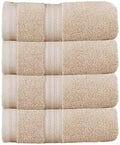 Super Absorbent & Quick Dry Beige Bath Hand Towels Set of 4, Size