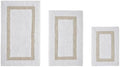 TRP Tufted Cotton White Sand Bathroom Rugs Sets 3 Piece
