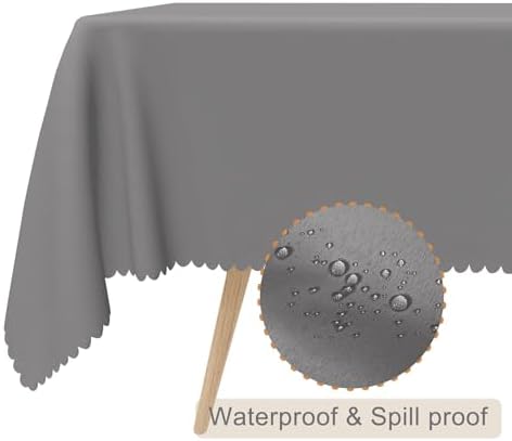 60x60inches Grey Square Tablecloth Dark Gray Polyester Fabric Table