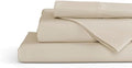 Linen Home 4 Piece Twin Size 100% Cotton Percale Sheet Set, Ivory