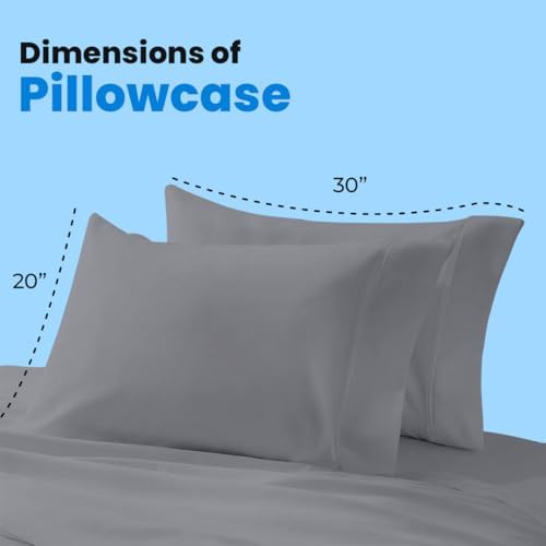 Avalon Bedding Pillow Cases Queen Size Grey Pillow Cases Set of 4