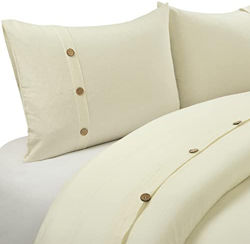 Lush Decor Belgian Flax Prewashed Linen Rich Cotton Blend 3 Piece
