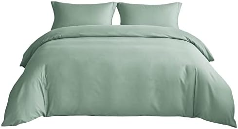 Bedsure Duvet Cover King Size, 3Pcs Double Brushed Bedding Set, Sage