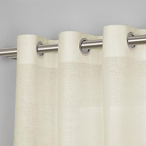 Melodieux Cream Yellow Semi Sheer Curtains 108 Inches Long for Living