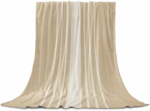 Taupe Stripe Throw Blanket for Couch, Modern Minimalist Striped