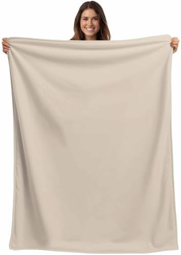 Grey Pure Color Flannel Fleece Throw Blanket for Couch Chair Sofa Bed