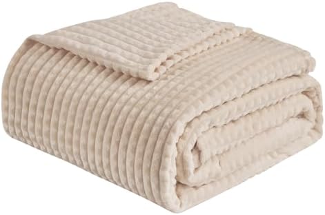 EMME Fleece Blanket, 3D Jacquard Throw Blanket for Couch and Bed, Soft