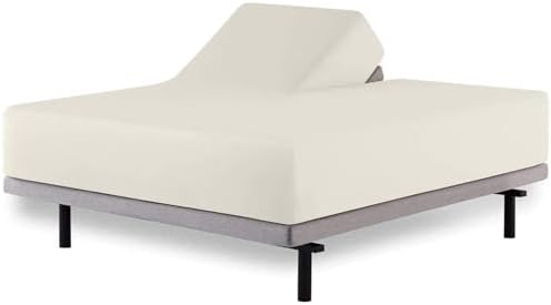 SKY BEDDINGS Split Top King Fitted Sheet, 600TC Cotton Sateen, Ivory