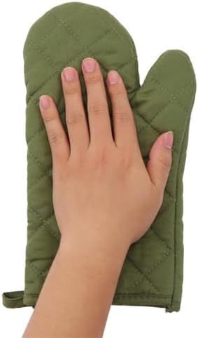 4-Piece Cotton Oven Mitts & Pot Holders Set, Heat Resistant Kitchen