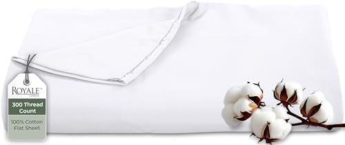Royale Linens 300 Thread Count 100% Cotton California King Flat Sheet
