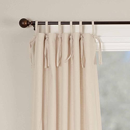 Piper Classics Market Place Natural Tie Top Panel Curtains, Set of 2