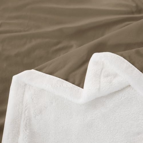 Feelyou Taupe for Kids Adults Sherpa Blanket Plush Fuzzy Twin 60"x80"