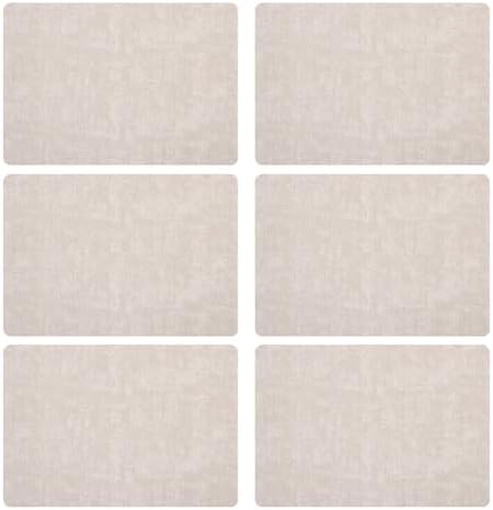 Artificial Leather Placemats, Set of 6 (Beige)