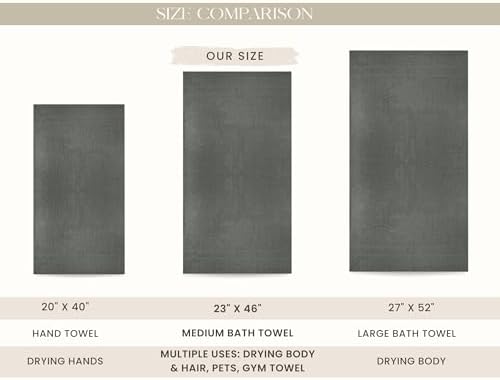 Looperry 6 Pack Small Bath Towel Set - 100% Cotton 23x46 Shower Towels