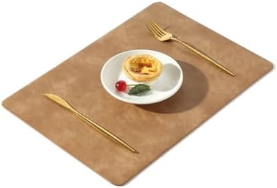 Dining Room Placemats Rectangle 6 Set, 11.82 x 16.93 Inches PU Leather