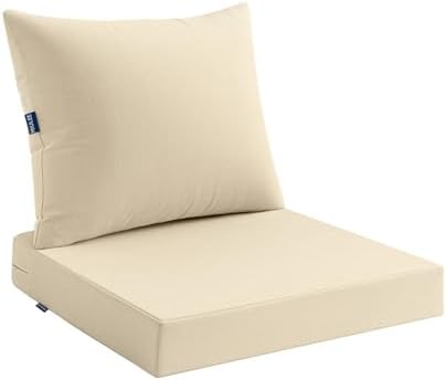 MIULEE Beige Outdoor Chair Cushion 24x24 Inch for Patio Furniture