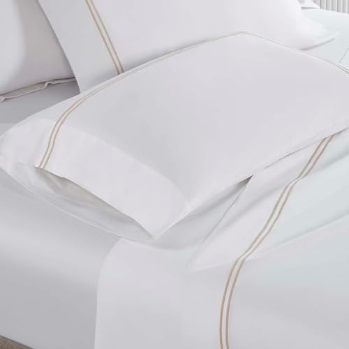 Superior Embroidered Cotton Bed Sheet Set, 1 Elastic Deep Pocket