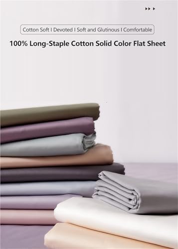 300TC 100% Long Staple Cotton Flat Sheet Soft Sateen Weave Top