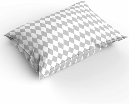 Duvet Cover Set Queen, Abstract Gray White Plaid 3 Piece Bedding Set