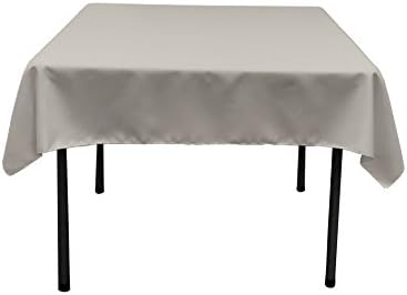 LA Linen Polyester Poplin Washable Square Tablecloth, Stain and