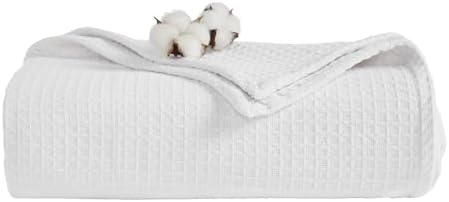 Better Trends 100% Cotton Waffle Weave Throw Blanket for Couch, Bed