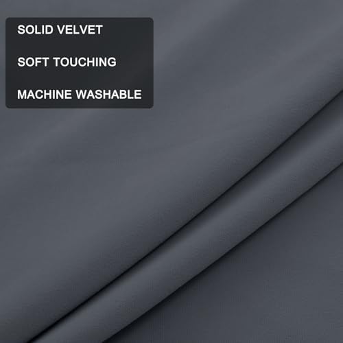 Fcosie 55" W x 84" L 100% Blackout Velvet Curtains for Bedroom &