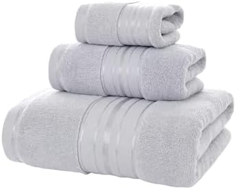 Three-Piece Set of Cotton Bath Towels, Face Towels, Soft Hand Towels