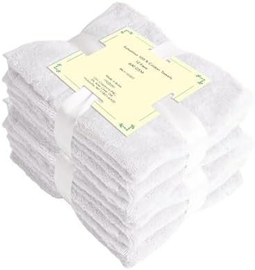 COZY TRENDS Washcloths Pack of 12-100% Cotton - 600 GSM Soft &