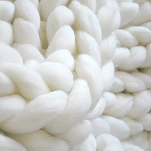 Chunky Knit Throw Blanket Handmade Soft Warm 50 x 50cm