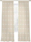 Ivory Grid Semi Sheer Curtains 108 inches Long Window Treatments