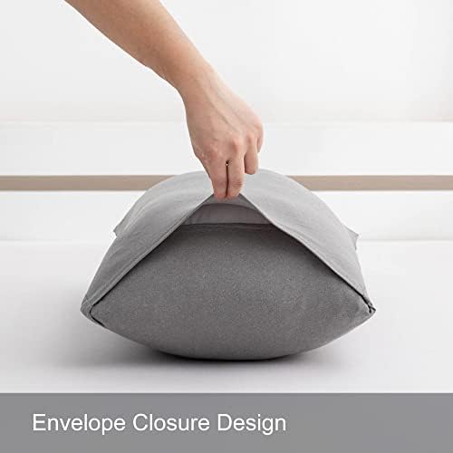 N&Y HOME 2-Pack Stretch Pillow Cases, Light Heather Gray