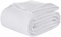 100% Egyptian Cotton Waffle Weave Blanket King Size for Bed, 320 GSM