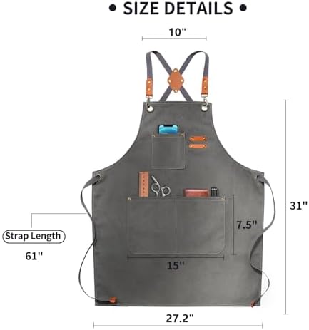 ZOMAO Chef Apron, Apron for Men Women with Adjustable Straps Cotton