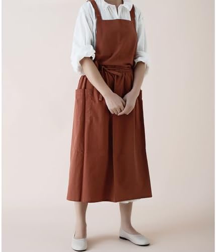 Adjust Cotton Linen Cooking Apron, Fabric Coffee Restaurant Canvas
