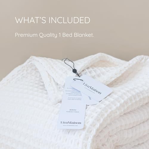 Waffle Blankets (White, King Size 95 x 110 Inch)