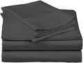 4-Pcs Cotton Bed Sheet Set, King, Dark Grey, 16" Deep Pockets